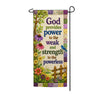 God Provides Power to the Weak Double Sided Banner Garden Flag 12.5" x 28"