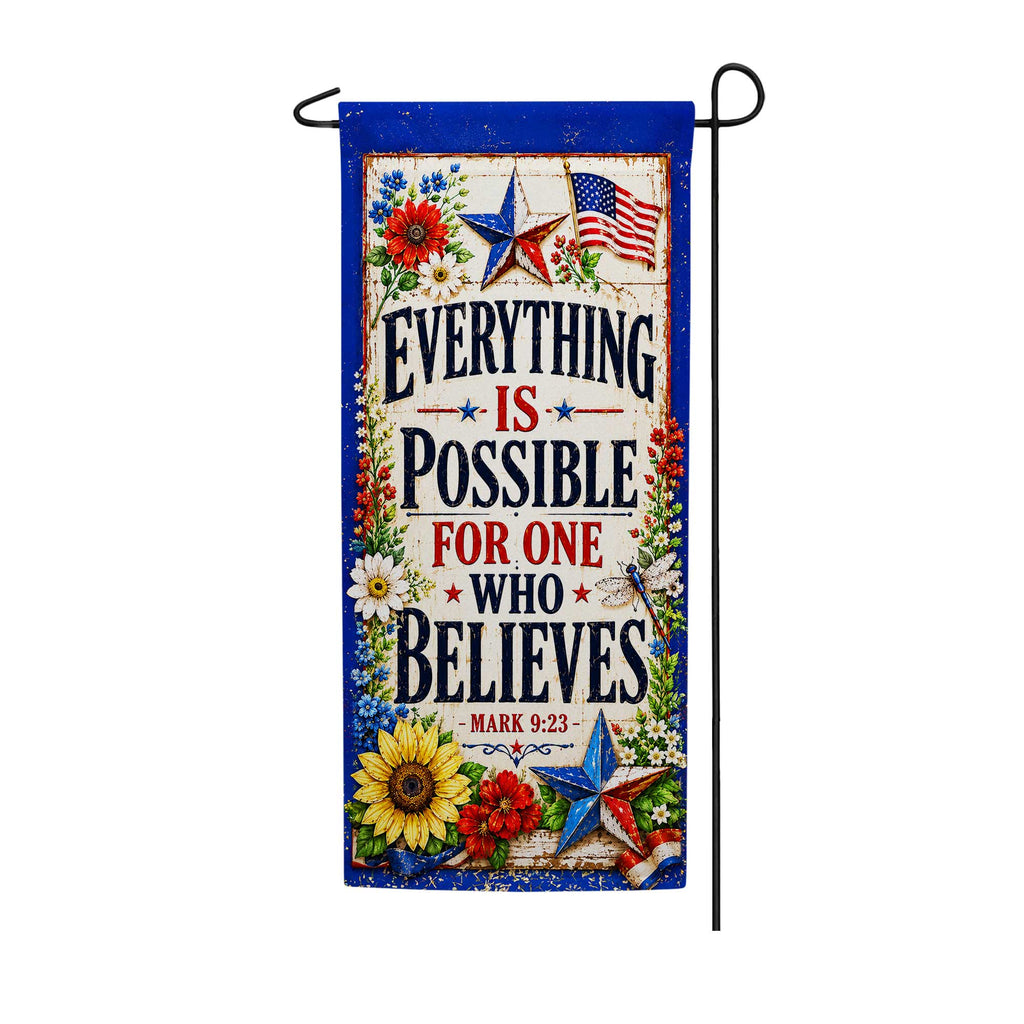 Everything Is Possible Patriotic Scripture Garden Banner Flag