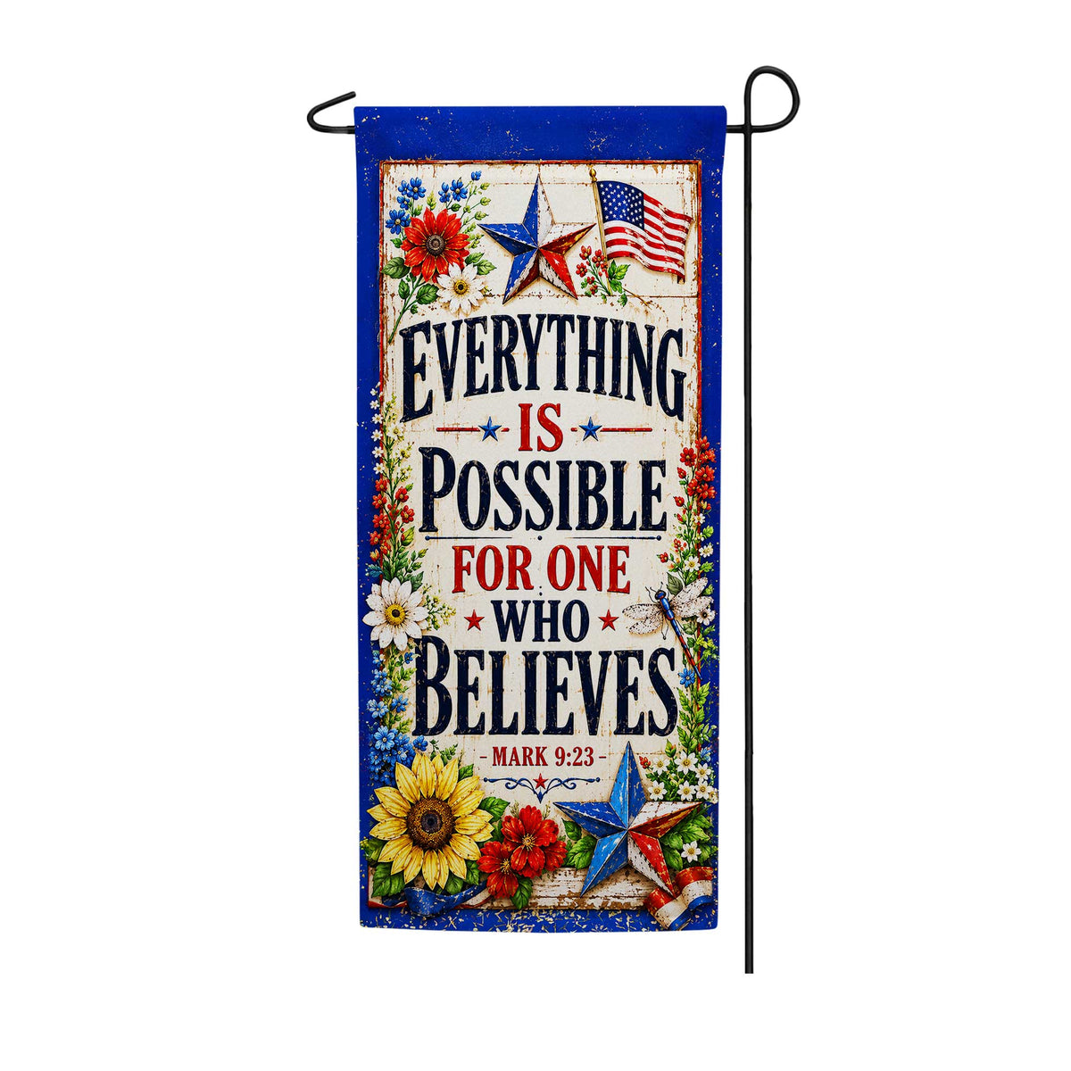 Everything Is Possible Patriotic Scripture Garden Banner Flag