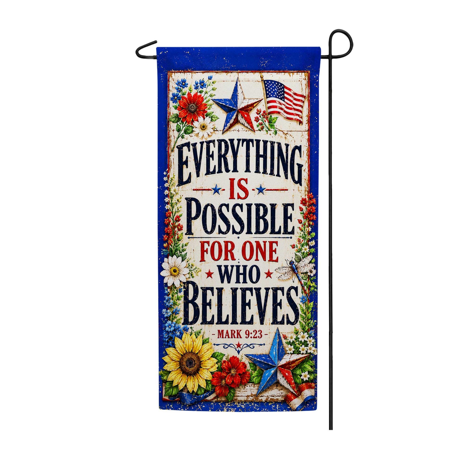 Everything Is Possible Patriotic Scripture Garden Banner Flag