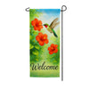 Welcome Hummingbird Hibiscus Double Sided Garden Banner Flag 12.5 x 28 inch