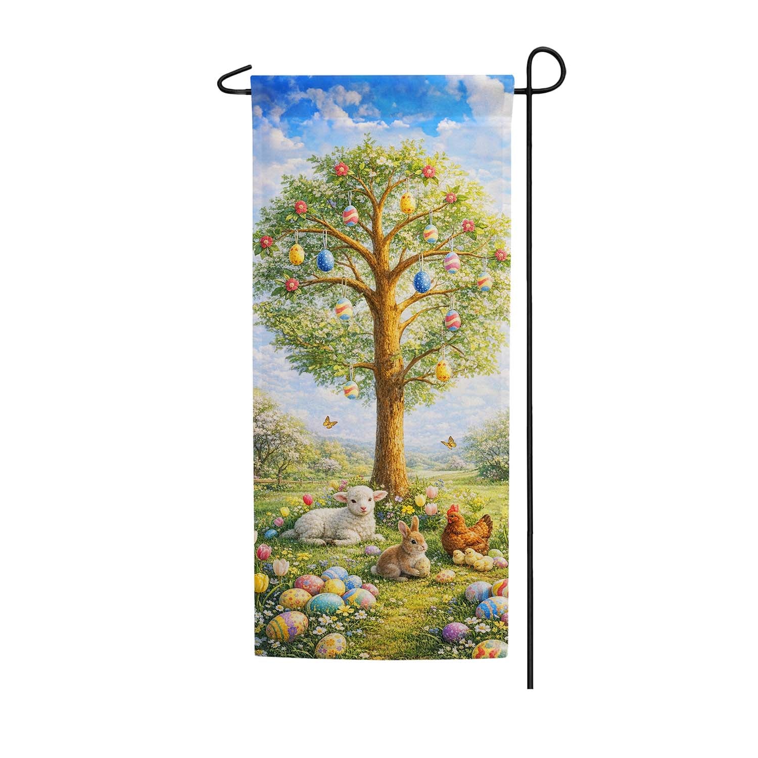 Easter Egg Tree Garden Banner