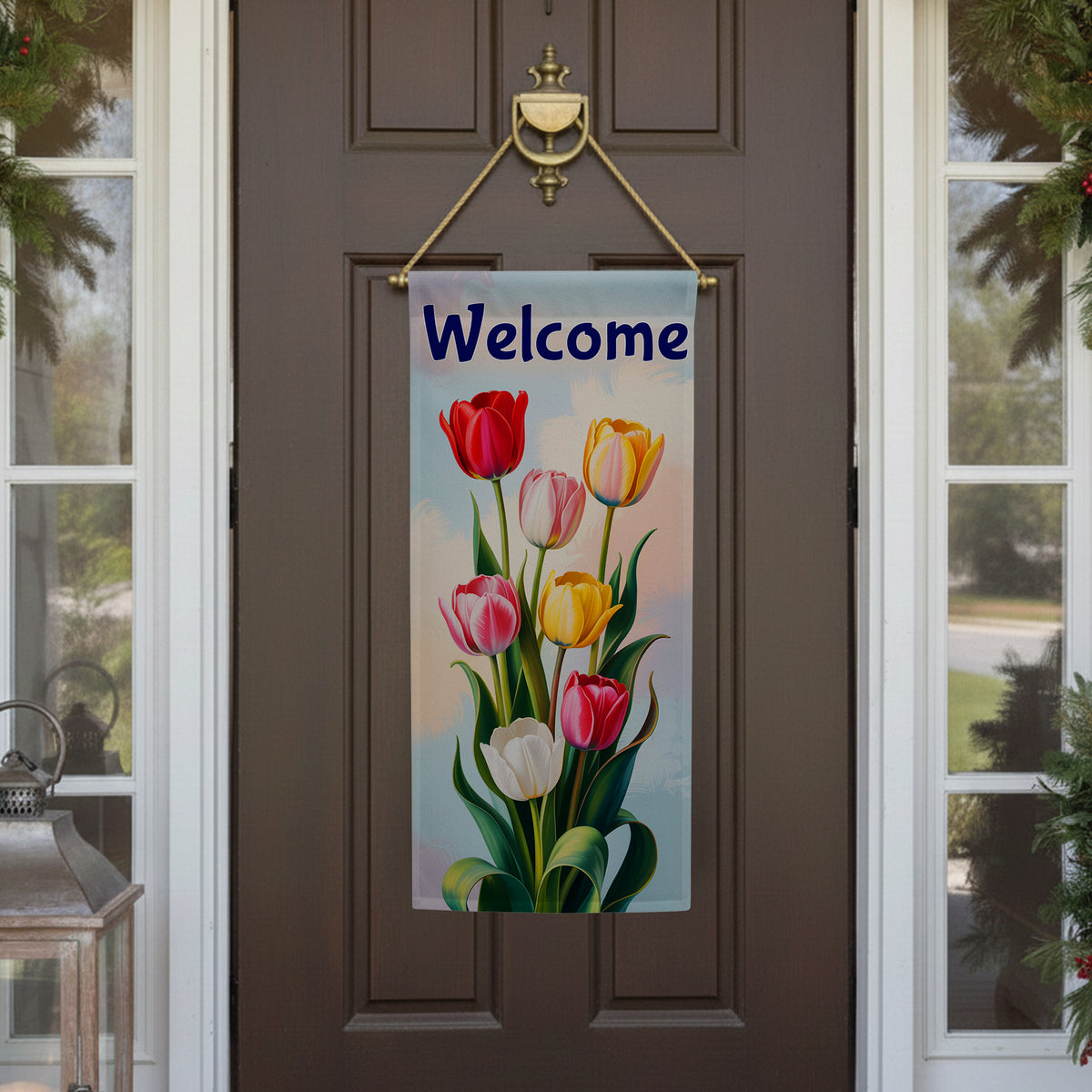 Welcome Tulips Garden Banner
