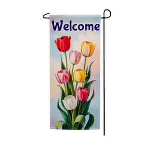 Welcome Tulips Garden Banner