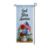 God Bless America Floral Watering Can Garden Banner Flag