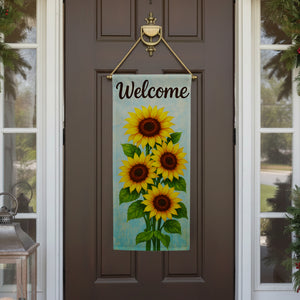 Welcome Sunflower Blooms Double Sided Garden Banner Flag 12.5 x 28 inch
