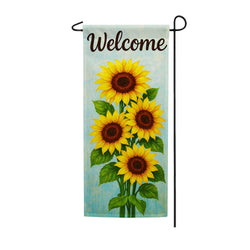 Welcome Sunflower Blooms Double Sided Garden Banner Flag 12.5 x 28 inch