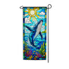 Stained Glass Humpback Whale Garden Banner Flag