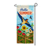 Hello Summer Swallows and Sunflowers Garden Banner Flag