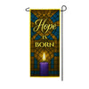 Hope is Born Stained Glass Double Sided Garden Banner Flag 12.5 x 28 inch