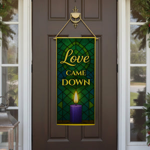 Love Came Down Stained Glass Double Sided Garden Banner Flag 12.5 x 28 inch