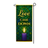 Love Came Down Stained Glass Double Sided Garden Banner Flag 12.5 x 28 inch