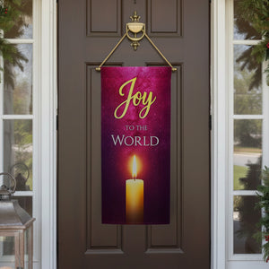 Joy to the World Candlelight Double Sided Garden Banner Flag 12.5 x 28 inch