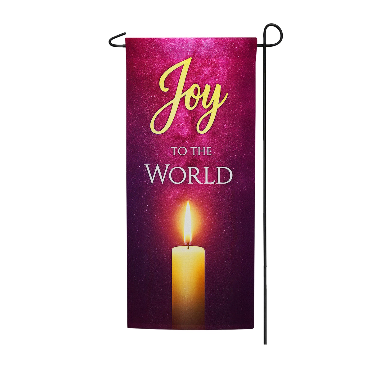 Joy to the World Candlelight Double Sided Garden Banner Flag 12.5 x 28 inch