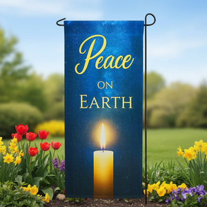 Peace on Earth Starry Night Double Sided Garden Banner Flag 12.5 x 28 inch