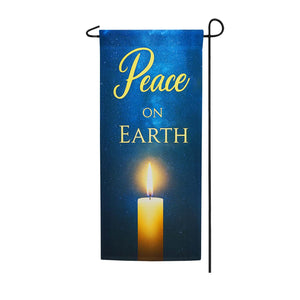 Peace on Earth Starry Night Double Sided Garden Banner Flag 12.5 x 28 inch