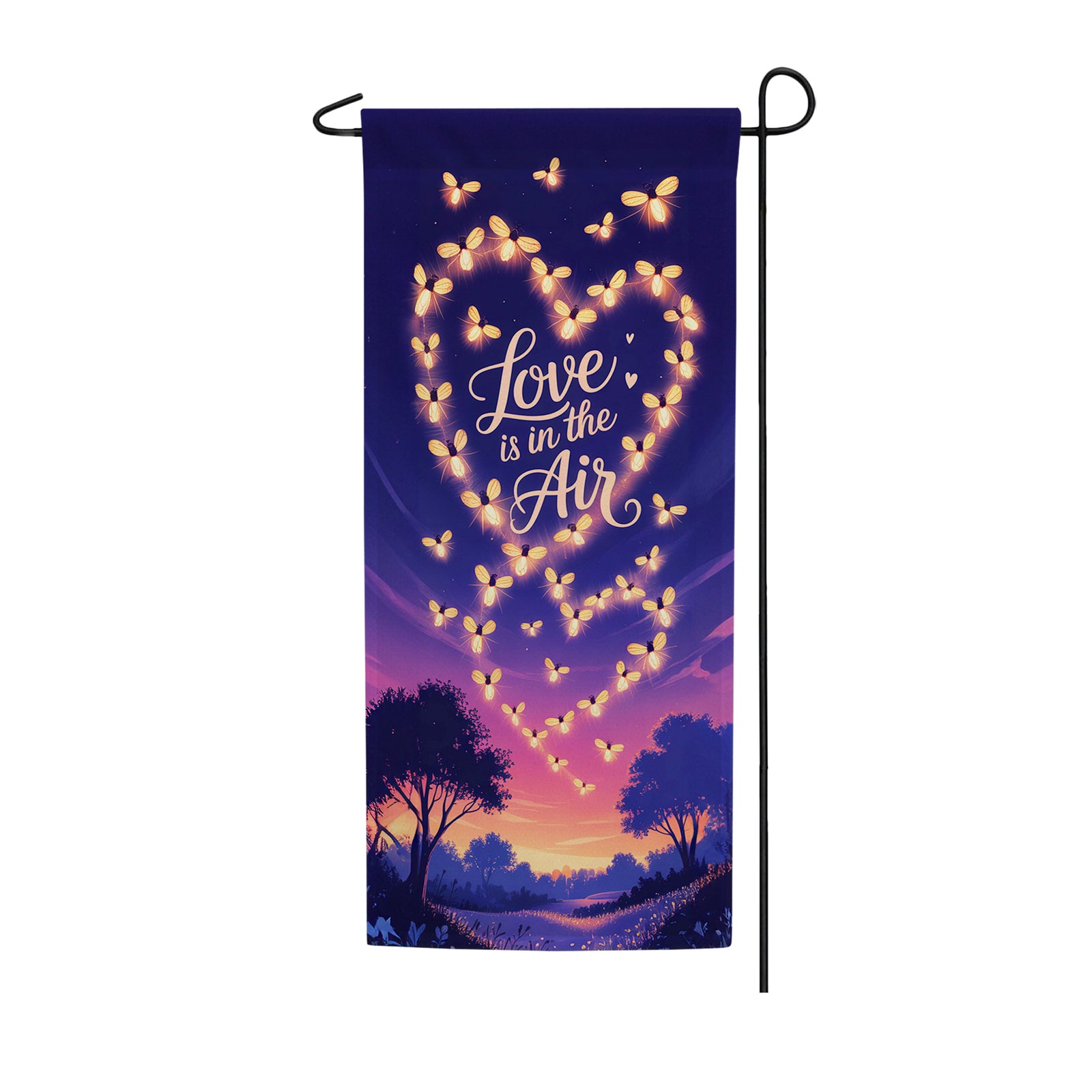Love is in the Air Fireflies Double Sided Garden Banner Flag 12.5 x 28 inch