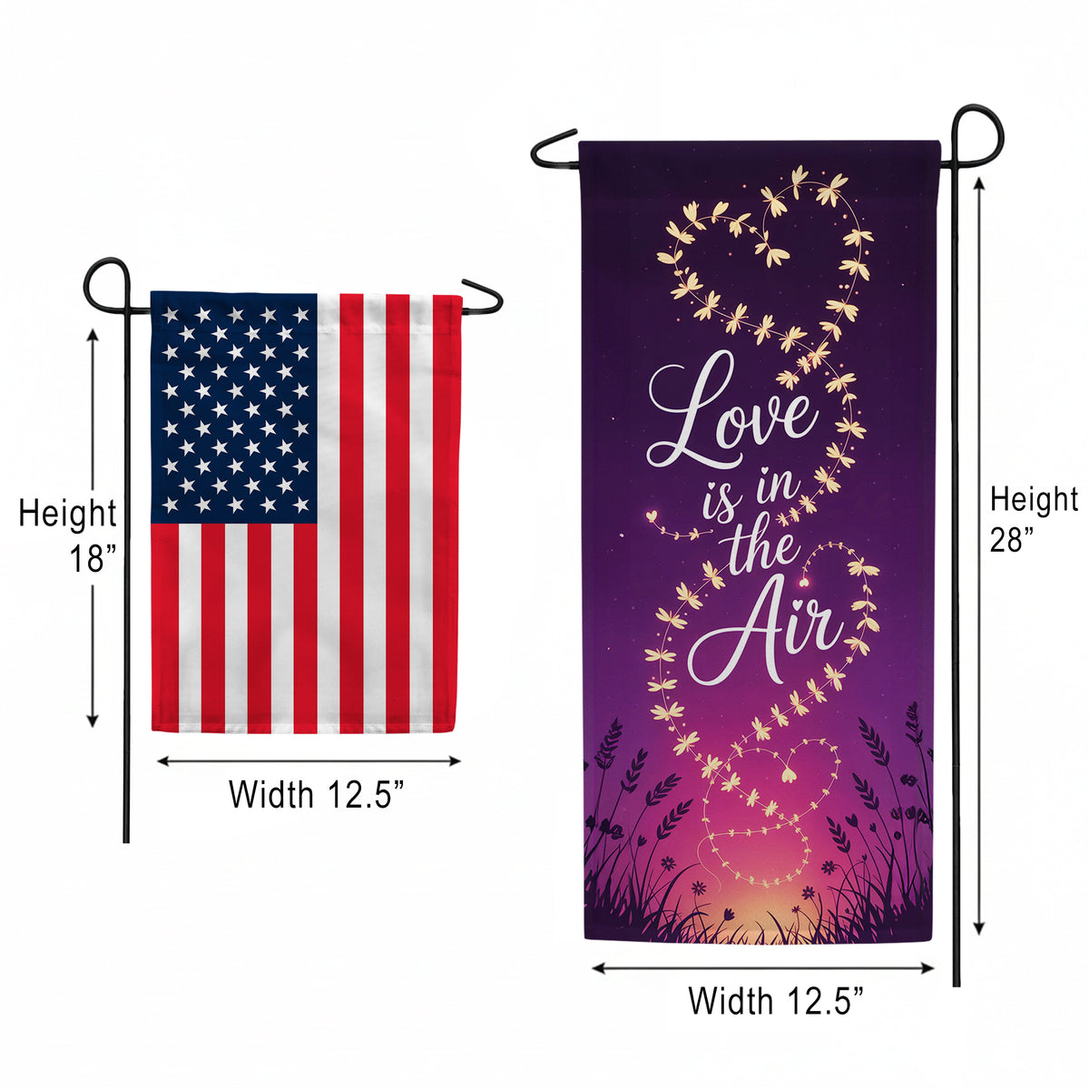 Love is in the Air Wildflowers Double Sided Garden Banner Flag 12.5 x 28 inch