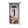Winter Snowman Monogram Double Sided Banner Garden Flag 12.5" x 28"