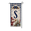 Winter Snowman Monogram Double Sided Banner Garden Flag 12.5" x 28"