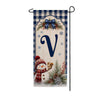 Winter Snowman Monogram Double Sided Banner Garden Flag 12.5" x 28"