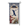 Winter Snowman Monogram Double Sided Banner Garden Flag 12.5" x 28"