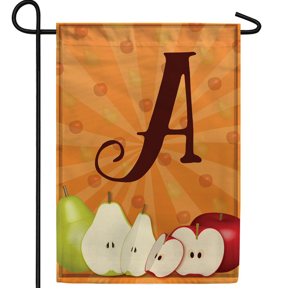 Apples & Pears Monogram Double Sided Garden Flag