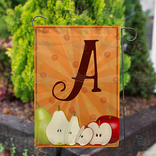 Apples & Pears Monogram Double Sided Garden Flag