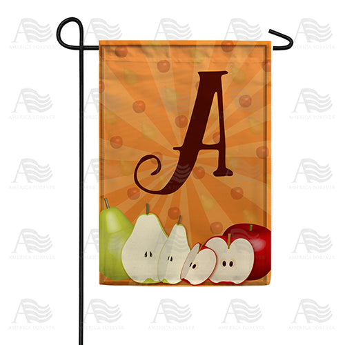 Apples & Pears Monogram Double Sided Garden Flag