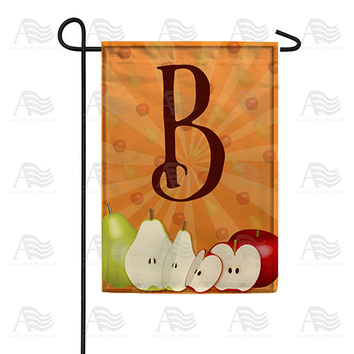Apples & Pears Monogram Double Sided Garden Flag