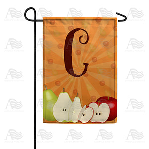 Apples & Pears Monogram Double Sided Garden Flag