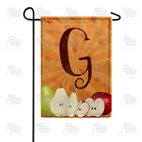 Apples & Pears Monogram Double Sided Garden Flag