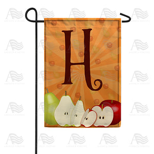 Apples & Pears Monogram Double Sided Garden Flag