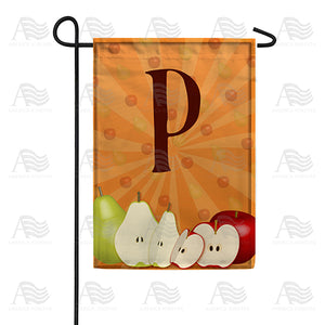 Apples & Pears Monogram Double Sided Garden Flag