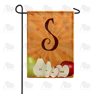 Apples & Pears Monogram Double Sided Garden Flag
