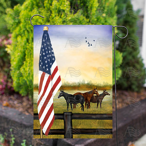 American Country Sunrise Double Sided Garden Flag