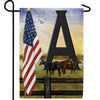 American Country Sunrise Monogram Double Sided Garden Flag