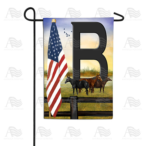 American Country Sunrise Monogram Double Sided Garden Flag