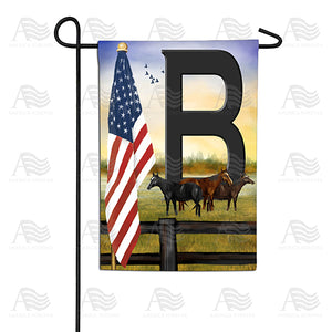 American Country Sunrise Monogram Double Sided Garden Flag