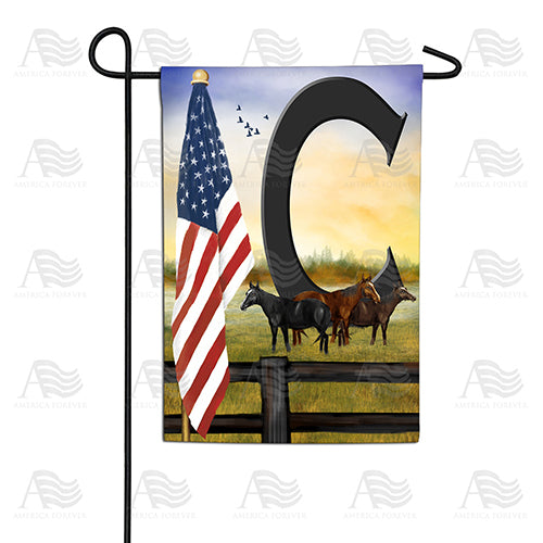 American Country Sunrise Monogram Double Sided Garden Flag
