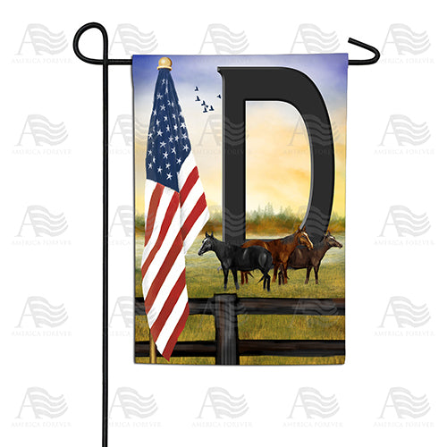 American Country Sunrise Monogram Double Sided Garden Flag