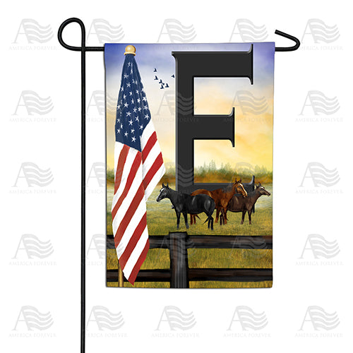 American Country Sunrise Monogram Double Sided Garden Flag
