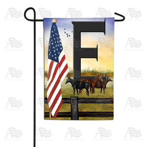 American Country Sunrise Monogram Double Sided Garden Flag