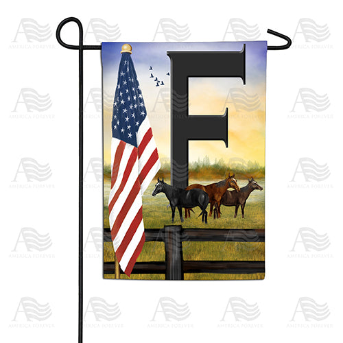 American Country Sunrise Monogram Double Sided Garden Flag