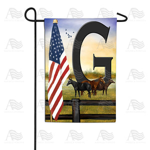 American Country Sunrise Monogram Double Sided Garden Flag