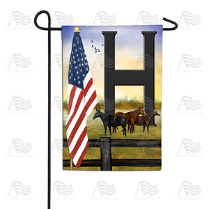 American Country Sunrise Monogram Double Sided Garden Flag