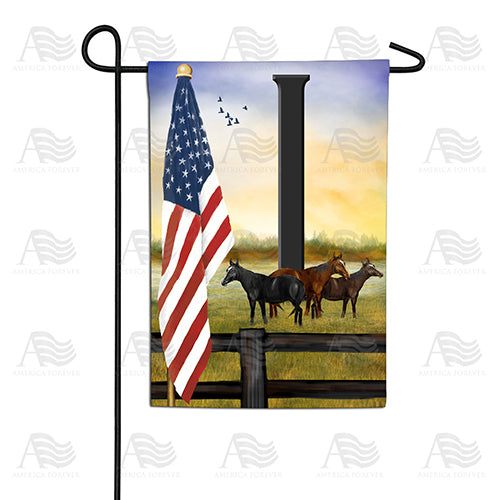 American Country Sunrise Monogram Double Sided Garden Flag