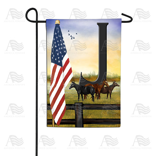American Country Sunrise Monogram Double Sided Garden Flag
