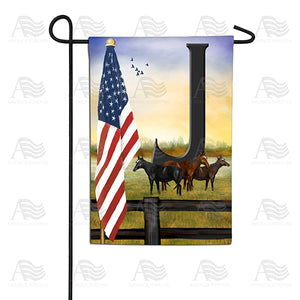 American Country Sunrise Monogram Double Sided Garden Flag