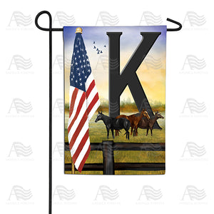 American Country Sunrise Monogram Double Sided Garden Flag
